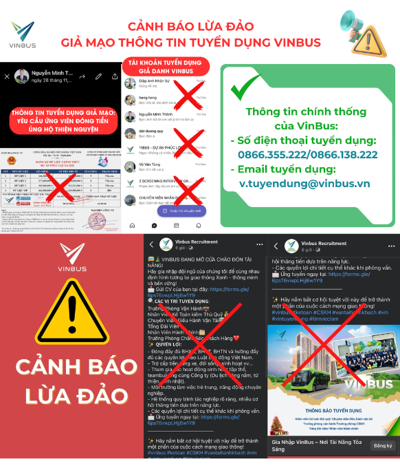 CẢNH BÁO GIẢ MẠO - LỪA ĐẢO THÔNG TIN TUYỂN DỤNG CỦA VINBUS